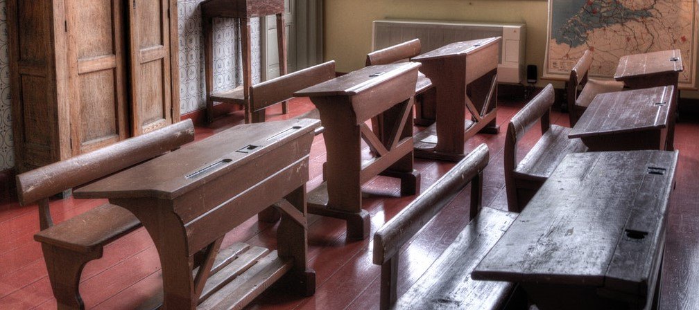 wooden slanted desk